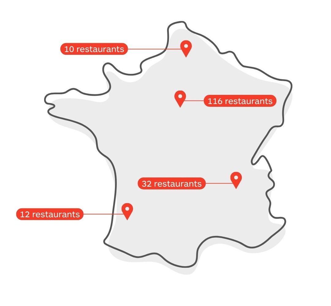 implantations MRS carte france nombre de restauratants implantations MRS carte france nombre de restauratants